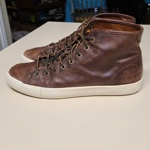 Frye Brett leather high lace up casual sneaker shoes size 9 1/2